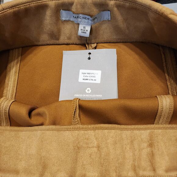NWT Marc New York Andrew Marc Faux Suede Pull-On Pants, Camel, Size X-Large - Picture 3 of 8